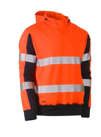 Picture of Bisley, Taped Two Tone Hi Vis Contrast 4 Way Stretchy Hoodie